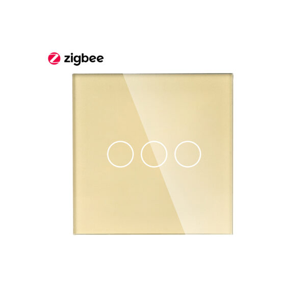 3Gang Tuya Switch Galss Zigbee Gold