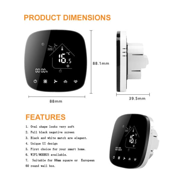 smart thermostat black 24v BLK image3