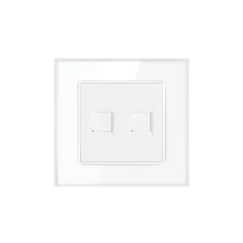 Dual Data Outlet Glass White
