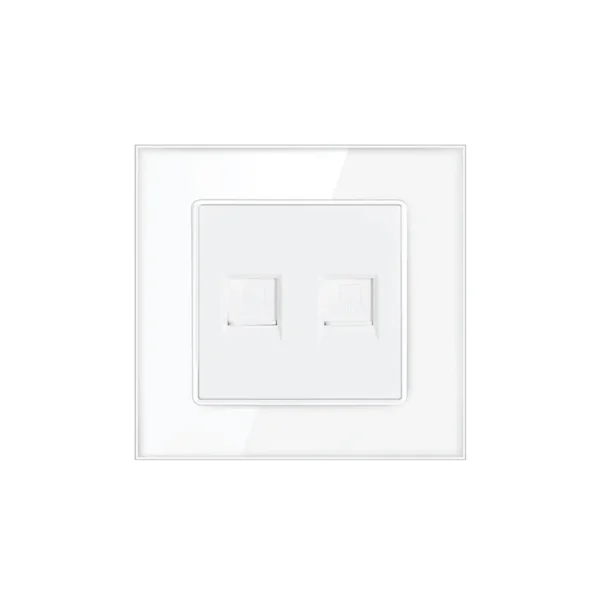 Dual Data Outlet Glass White