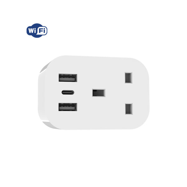 Smart Power Outlet 1Gang with USB+TYPE C front view