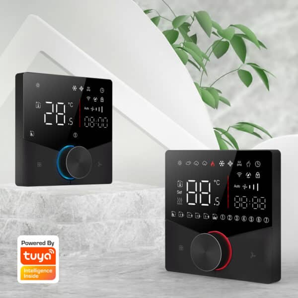 Wifi Thermostat with Knob 220v Black illustration