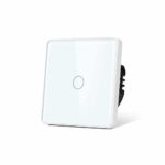 1Gang Arc Glass Switch White - Side View 2