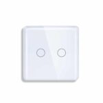 2Gang Arc Glass Switch White