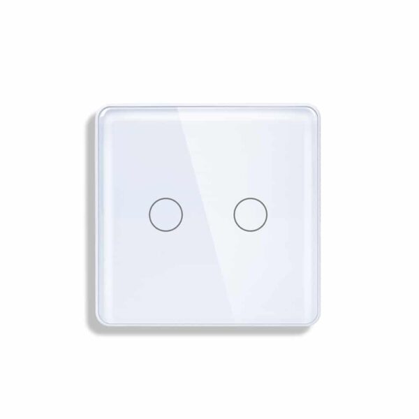 2Gang Arc Glass Switch White