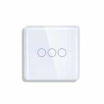 3Gang Arc Glass Switch White