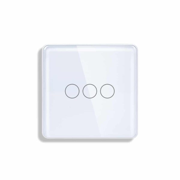 3Gang Arc Glass Switch White