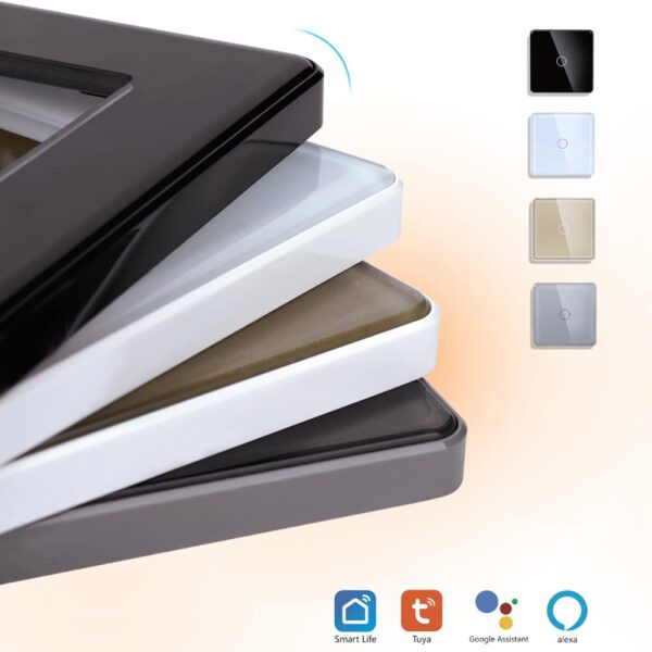 2Gang Arc Glass Switch White - Image1