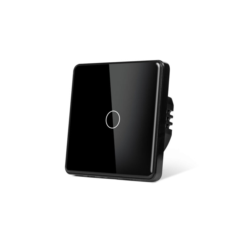 Lumis 1Gang Arc Glass Switch Black Side View