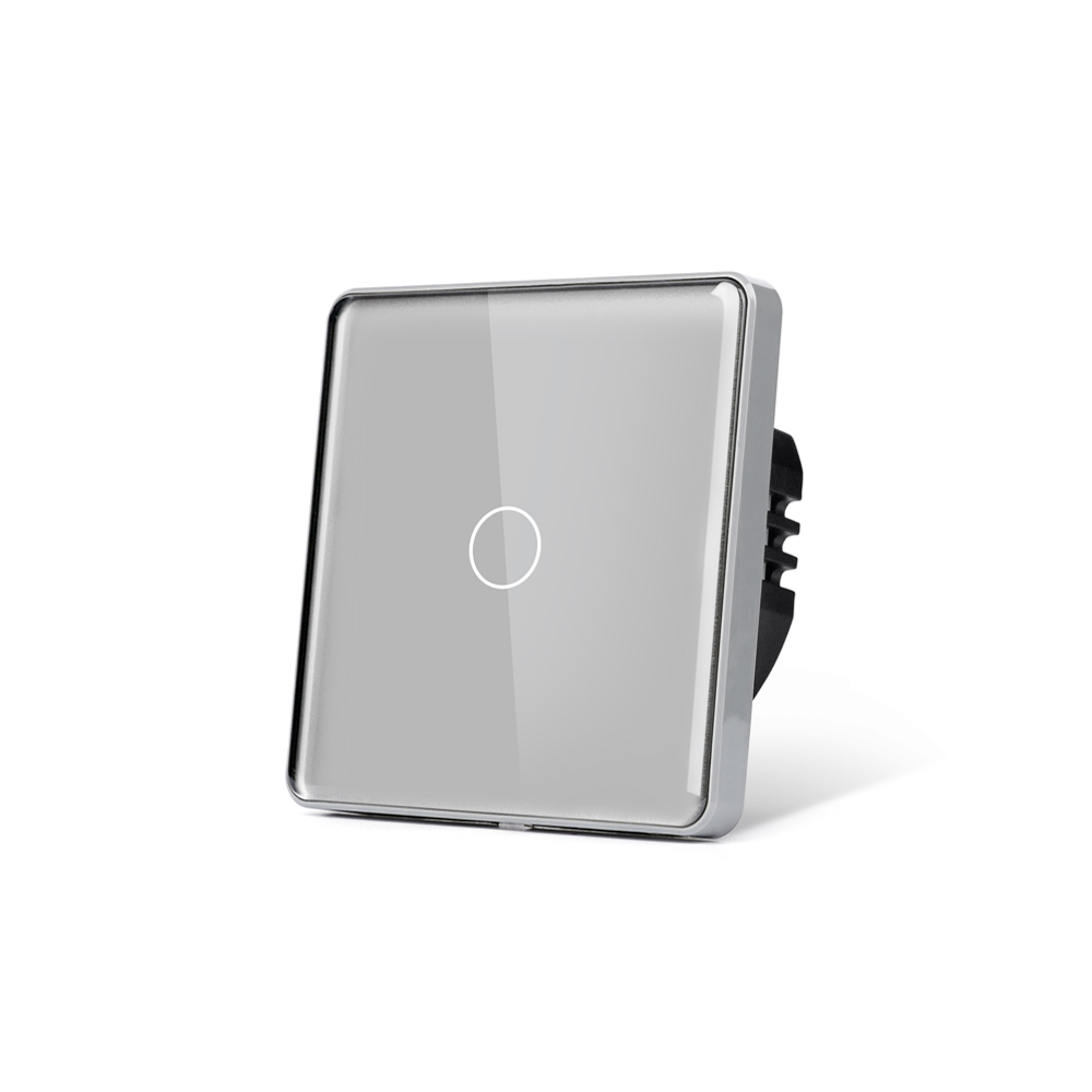 Lumis 1Gang Arc Glass Switch Grey Side View2