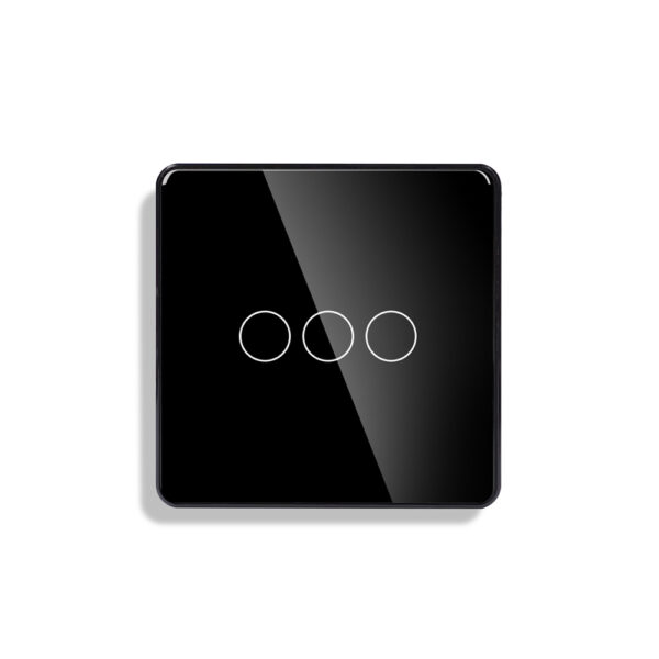 Lumis 3Gang Arc Glass Switch Black