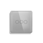 Lumis 3Gang Arc Glass Switch Grey