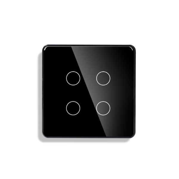 Lumis 4Gang Arc Glass Switch Black