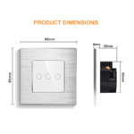 Aluminum Frame Touch Switch Dimensions