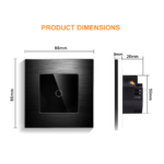 Aluminum Frame Touch Switch Dimensions Black